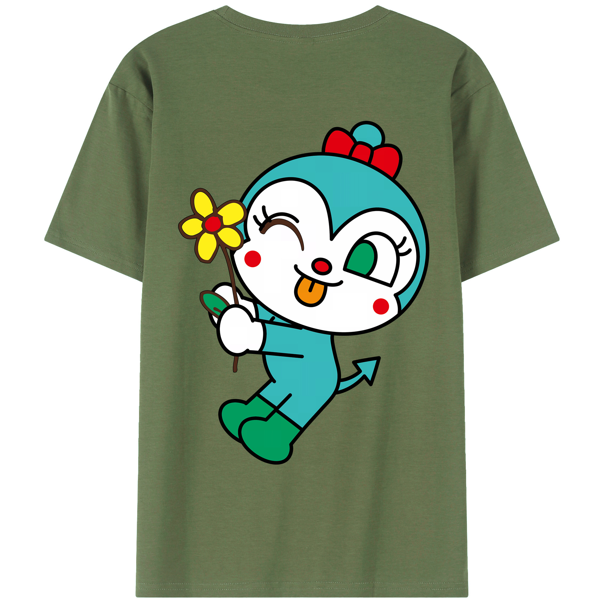 （画像用） アンパンマン Anpanman 綿100％ メンズ半袖Tシャツ（バックプリント） 通気性